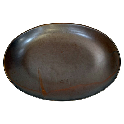 Teller flach oval 33 x 22 cm _Escura dark brown__top